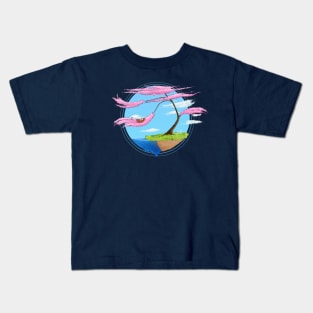 Stylized spherical cherry blossom/sakura tree art Kids T-Shirt